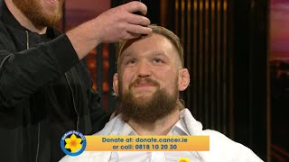 Andrew Porter shaves his head for Daffodil Day of the Irish Cancer Society | The Late Late Show