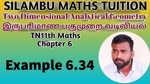 TN11th maths|Example 6.34|Chapter 6|Two dimensional Analytical Geometry in tamil