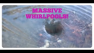 UNCLOGGING CULVERTS WITH TONS OF LEAVES AND RUSHING WATER/5 MASSIVE WHIRLPOOLS!! 02/2024 NT#32