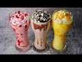 3 Easy Frappe Recipe | Chocolate Frappe | Mango Frappe | Strawberry Frappe | Easy Summer Drinks