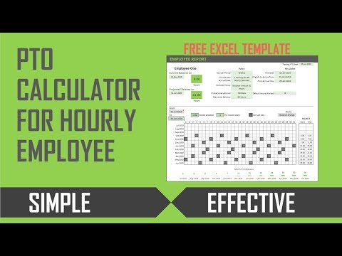 PTO Calculator for Hourly Employee - Free Excel Template