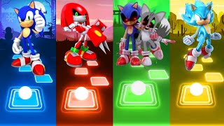 Sonic Vs Metal Knuckles Vs Sonic Tails Exe Vs Blue Sonic Tiles Hop 🎯😎
