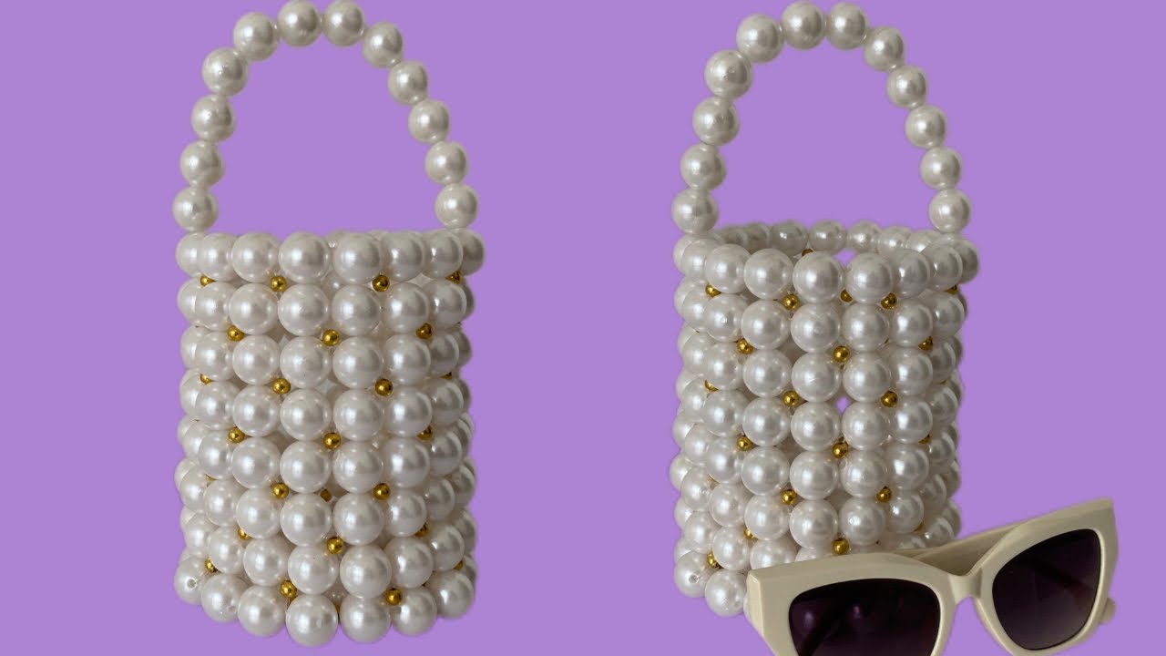 Как сделать винтажную сумку-ведро размера миди из жемчужного бисера | пошаговое руководство | для...