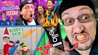 WALMART PUBLIC DARES LIVESTREAM + DON'T BUY HELLO CHARCOAL TOOTHPASTE (FV FAMILY BUDDY THE ELF BACK)