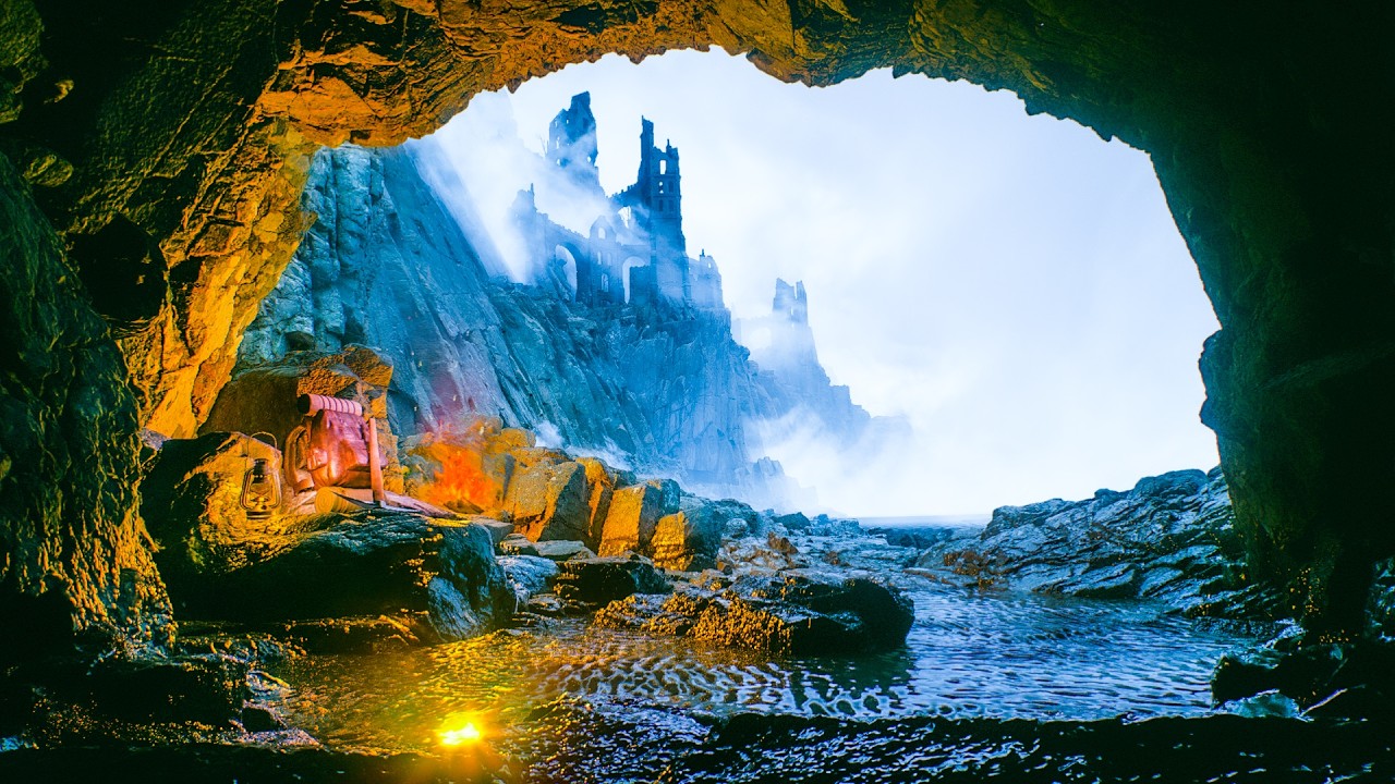 Waves Crashing Outside Your Window 🌊 Mystic Sea Ruins & Cave Ambience