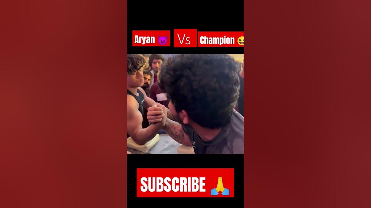 Aryan khandari vs Champion arm wrestling video 😳🔥⚡ gym viral 