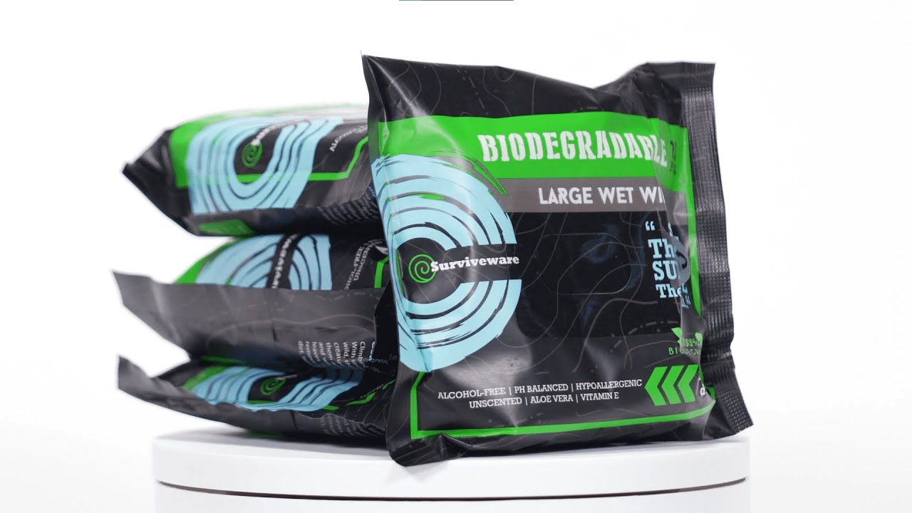Surviveware Biodegradable Large Wet Wipes (4Pack) YouTube