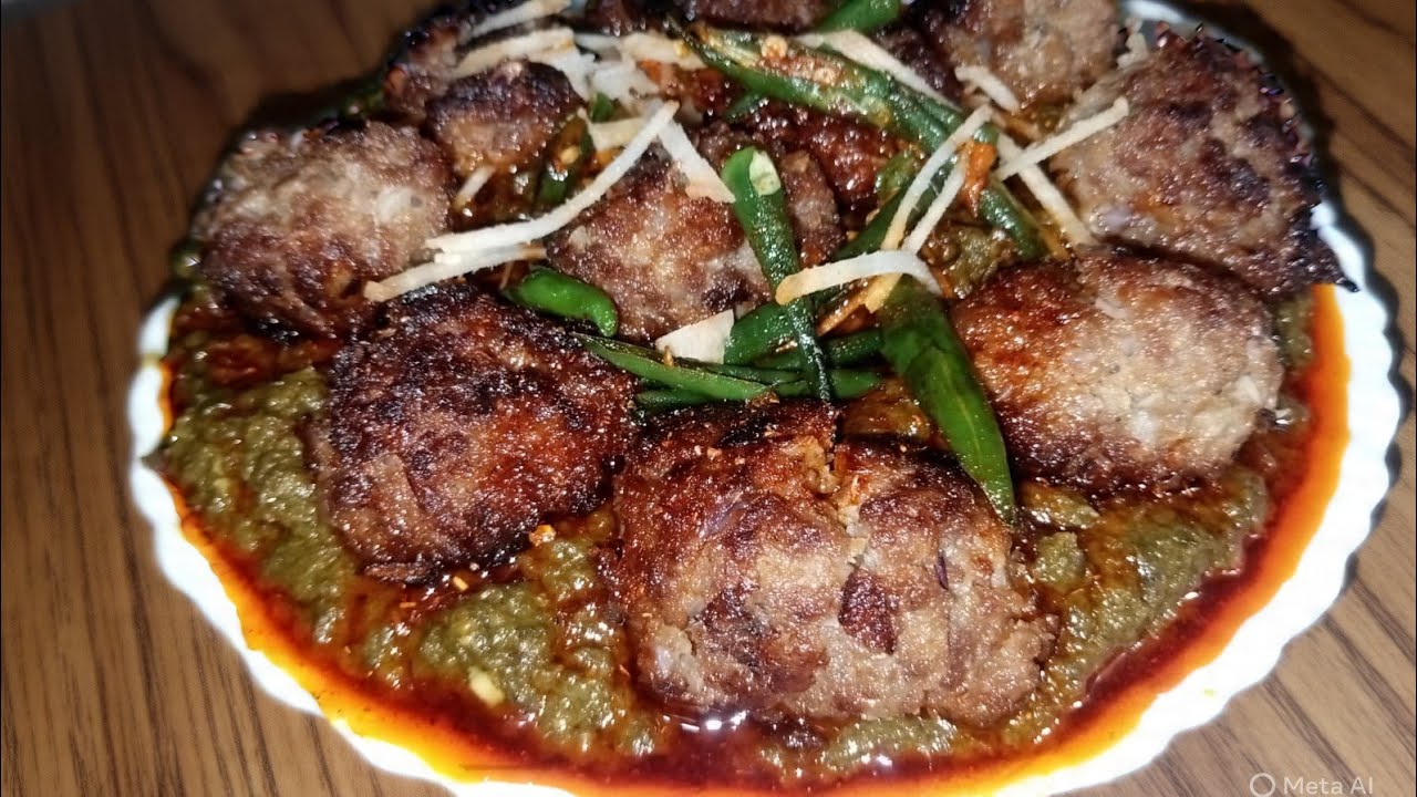 (Ramadan special)Dagi Palak kofta recipe |spinach with meat bolls |#easyrecipe  |#viral |#foodie