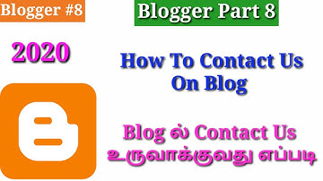 How To Create Contact us On Blog in tamil || Blogger Tutorial in Tamil || Muthu Tamil Tech.
