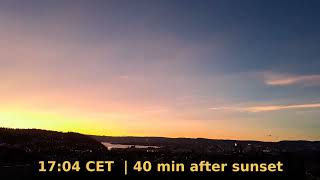 Highly visible Polar Stratospheric Clouds over Oslo, 30.01.2023 (Timelapse + Video)
