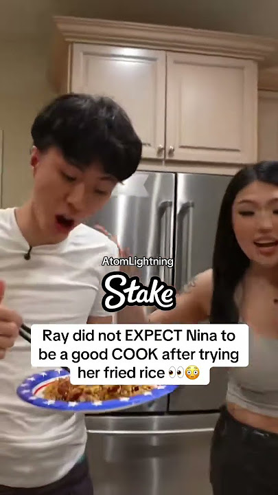 Ray did not EXPECT Nina to be a good COOK after trying her fried rice 👀😳 #kai #nina #shorts #kai