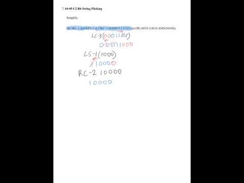 Bit String Flicking Problem 7 04-05