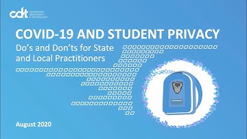 COVID-19 and Student Privacy Training Module – CDT