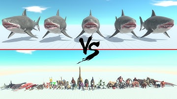 5x Mutant Megalodon Vs All Units ARBS | Animal Revolt Battle Simulator