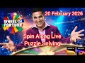 Wheel of Fortune Spin Along Live | 20 February 2026 | Puzzle Solving #wheeloffortuneindia