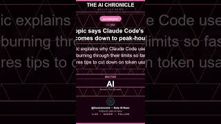 🚀 Anthropic says Claude Code&amp;#039;s usage drain comes down to peak-hour caps and ballooning conte...