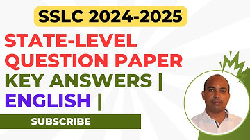 SSLC 2024-2025 State Level Question Paper Key Answers | English | 10th 2024-2025 Exam |