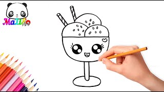 Как нарисовать милое МОРОЖЕНОЕ в стаканчике | How to draw a Cute Ice Cream | Як намалювати МОРОЗИВО