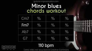 Chord Workout : Cm Minor Blues (fusion 6/8 groove) 110 bpm - Backing Track