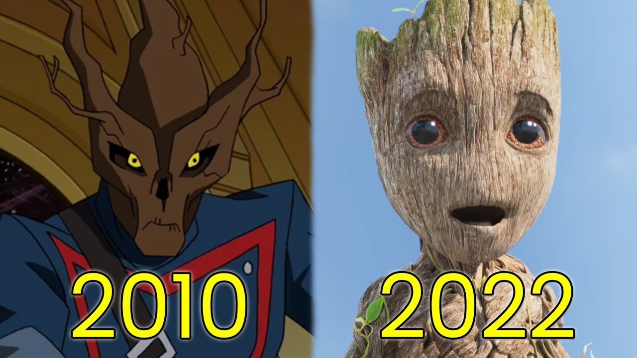 Evolution of Groot in Movies & TV 2010 2022