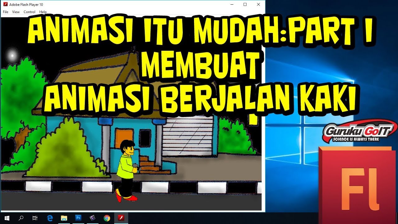 CARA MEMBUAT  ANIMASI  ORANG  BERJALAN  KAKI MENGGUNAKAN FLASH  