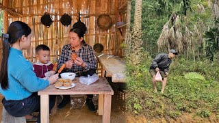 The Man Brings Rice To The House And Works When The Mother And Child Are Not At Home