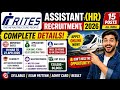 Rites Assistant Manager 2026 Apply Online How To Fill Rites Limited Assistant Manager Form Fill Up
