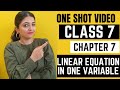 Linear equation in one variable  chapter 7  class 7  one shot