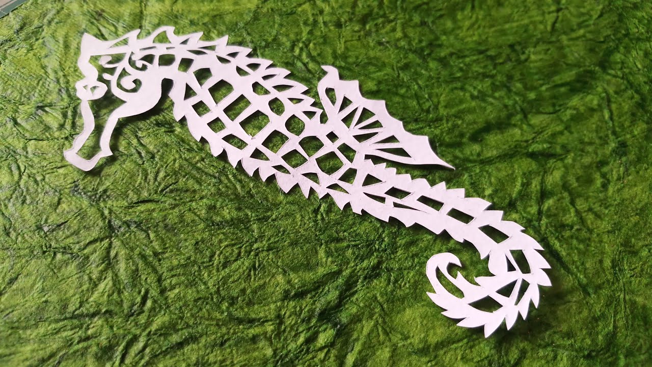 Sea Horse Paper Cutting Sea Horse Stencil paper cut Paper Cutting