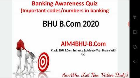 BHU B.COM ENTRANCE 2020 | Banking Awareness MCQs | Banking Codes & Terms| With detailed explanation