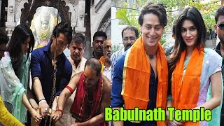 Tiger Shroff and Kriti Sanon at Babulnath Temple