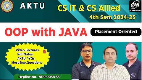 Java  Introduction Lecture I AKTU 4th Sem Java I Gateway Classes