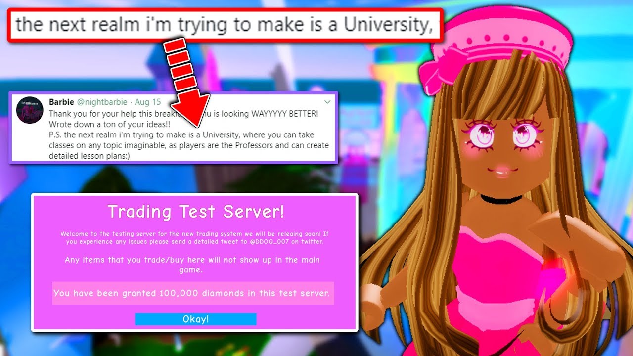 Trading Release This Week New University Realm Confirmed Roblox Royale High School Youtube