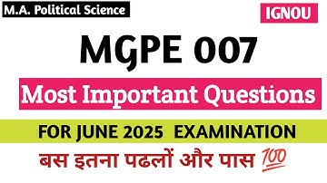 MGPE 007 Important Questions Answers June 2025 | mgpe 007 non violence movements after Gandhi