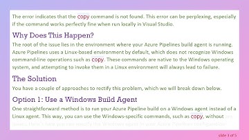 Solving Azure Pipelines Post-Build Event Copy Command Failure