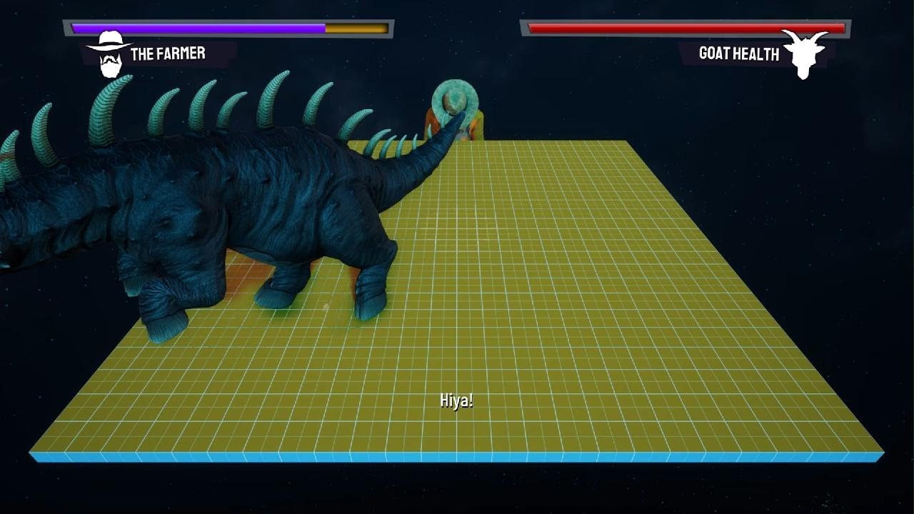 goat Simulator 3 beating the farmer but with giga goat