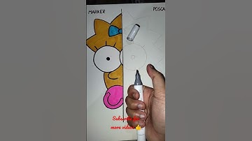 Marker VS Posca. Lisa Simpson Drawing #shorts  #posca 👍👍🖤🖤