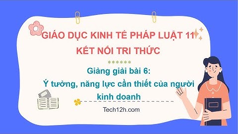 Giảng bài 6: Ý tưởng, năng lực cần thiết của người KD | Bài giảng Kinh tế pháp luật 11 Kết nối