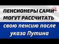 ПЕНСИОНЕРЫ сами могут рассчитатвь свою пенсию после указа Путина