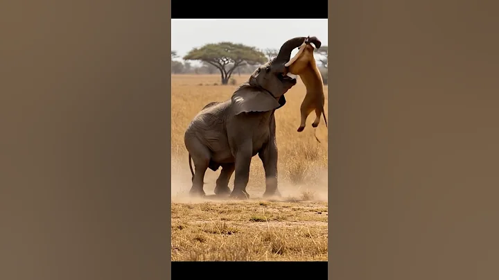 A Mother’s Fury: Elephant Strikes Back After Lion Targets Her Calf #shorts #elephantvslion
