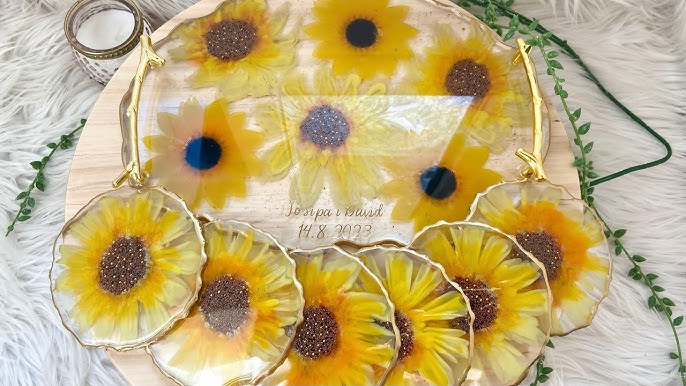 Sunflower Coaster Mold for Resin Casting, Flower Keychain Mold Silicone Flower  Resin Mold