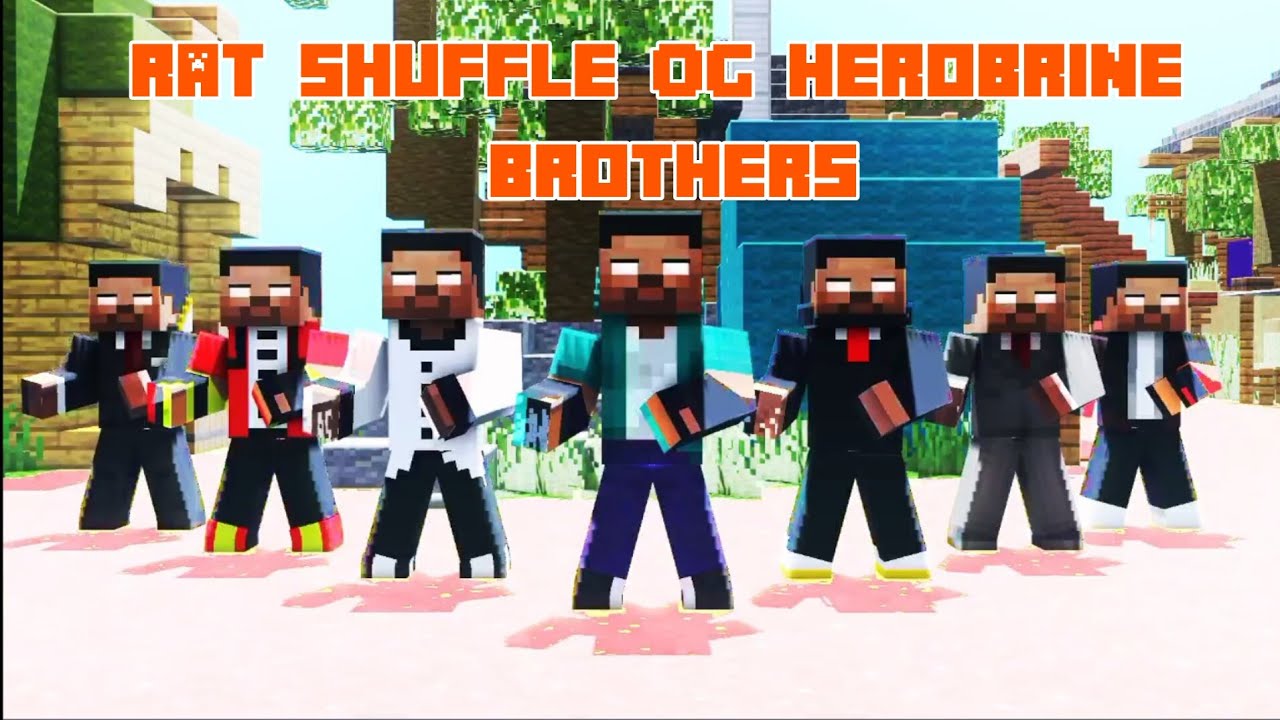 Rat Dance Shuffle Trend With OG Herobrine Brothers || Minecraft ...