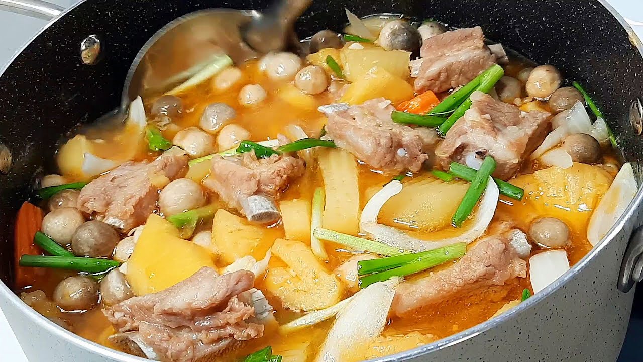 SƯỜN HEO NẤU KHÓM | Cách làm SƯỜN NẤU KHÓM ăn bún bánh mì đều ngon | phùng bắc tv