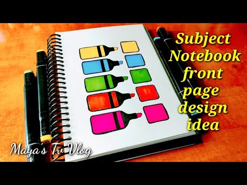 Subject/ Notebook front page design idea|| Maya's Tv Vlog - YouTube