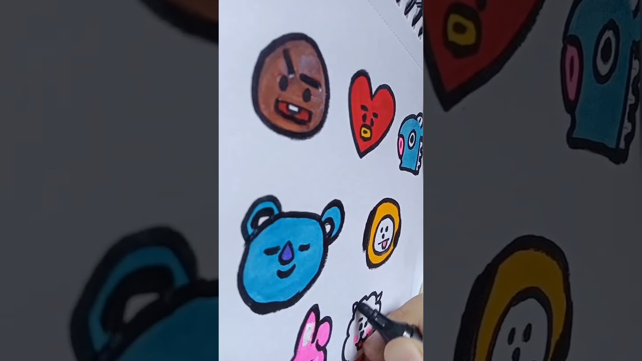 ✨I tried handmade BTS Bt21 character sticker ✨😲💖