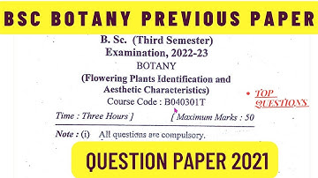 BSc 3rd Semester Botany Question Paper 🔥/ Siddharth University Solved paper #bsc3rdsemester #mlk🔥