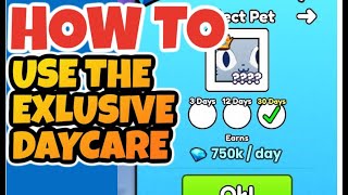 HOW TO USE THE EXCLUSIVE DAYCARE TO GET TONS OF GEMS IN PET SIM 99 (ROBLOX)