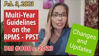 Multi-Year Guidelines on the RPMS -PPST | DM 008 s. 2023 | New RPMS 2023
