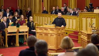 Виступ Володимира Зеленського під час спеціального пленарного засідання Стортингу 13.12.2023