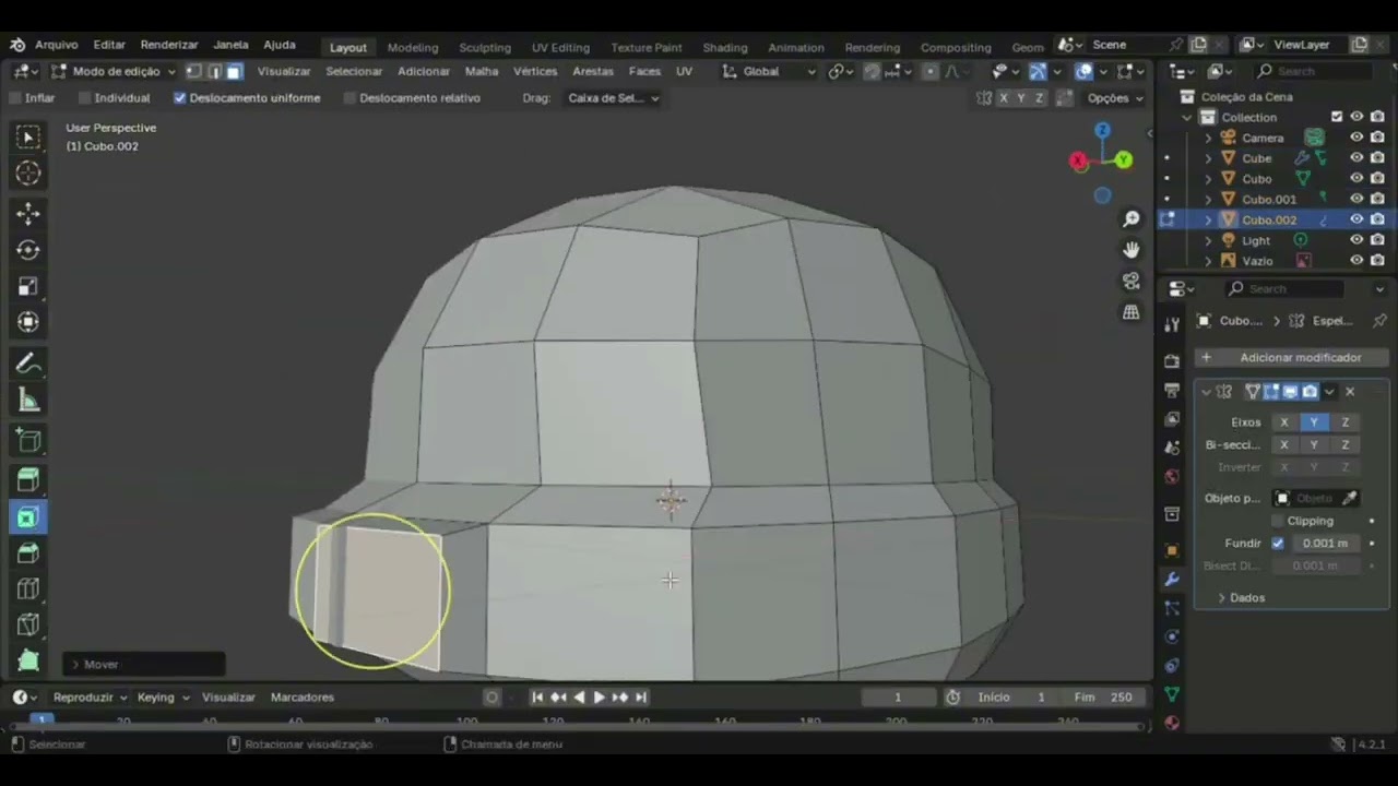 Apenas Among modelando a máscara do FNAF 2 Low Poly 